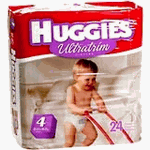 Huggies Ultratrim Diapers Unisex, Size 4, 22-37 lbs, Convenience Pack 52124 - 24 diapers / pack, 4packs