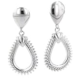 Sterling Silver Crested Edge Drop Earrings