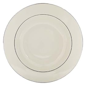 Lenox Maywood Platinum Banded Ivory China Pasta Bowl Rim Soup by Lenox