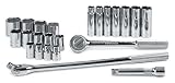SK 4123-6 23 Piece 1/2-Inch Drive 6 Point 7/16-Inch to 1-1/4-Inch Standard and Deep Socket Set
