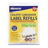 Memorex White CD Labels, Matte Finish. 300 Count (32020403)