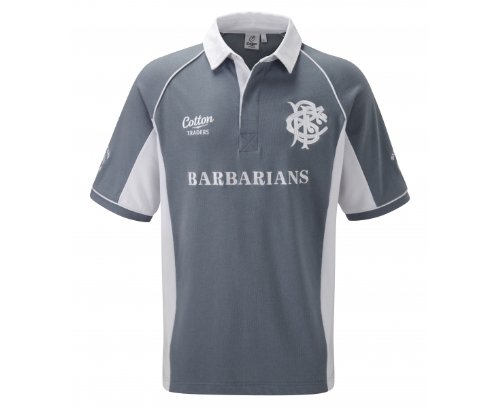 COTTON TRADERS Men's Barbarians Platinum Training Jersey, Grey, S