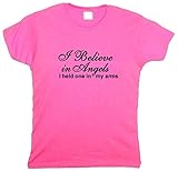 FDT Womens Mom LF T-Shirt-I believe in Angels I Held One in My Arms-Pink 2X