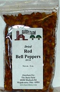 Dried Red Bell Pepper Dices, 2 oz.