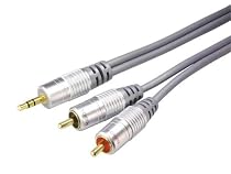 SLx Gold 1.5m 3.5mm Stereo Jack to 2 Phono Interconnect