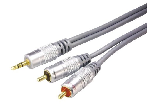 SLx Gold 1.5m 3.5mm Stereo Jack to 2 Phono Interconnect
