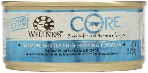 Wellness Now Core Grain Free Salmon, Whitefish and Herring Formula Can for Cat, 5.5 Ounce -- 24 per case.