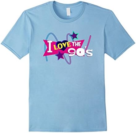Men's I Love the 90s Party Music Shirt Medium Baby Blue