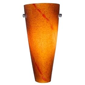 Milano - 1 Light Wall Sconce Lighting Fixture - Brushed Nickel - Amber Lava Swirl Glass -... from Lava Lamps