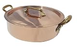 Mauviel Cuprinox Extra-Thick 2.5 mm 3.4-Quart Saute Pan with Lid and Bronze Handles