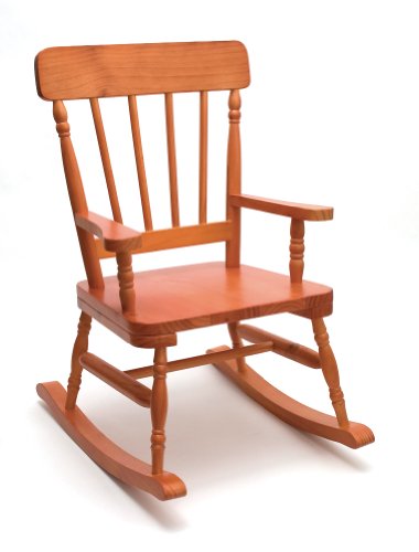 Lipper International High Back Pine Child's Rocking Chair, Pecan Finish