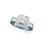 14K Two Tone Gold 1/2 ct. Princess Cut Diamond Engagement Ring