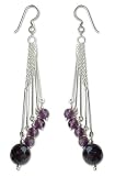 Amethyst earrings, 'Waterfall' 1