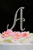 Swarovski Crystal Monogram Wedding Cake Topper Large Letter A