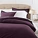 Amazon Brand – Pinzon Signature Cotton Heavyweight Velvet Flannel Duvet Set - Full or Queen, Aubergine