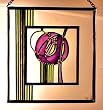 Charles Rennie Mackintosh Formal Rose Mauve Square in Stained Glass
