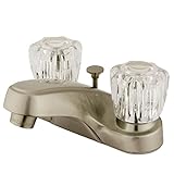 Kingston Brass KB168B+ American Twin Acrylic Handle 4-Inch Centerset Lavatory Faucet, Satin Nickel b