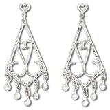 14kt White Gold With Cubic Zirconia Chandalier Earrings