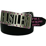 Hustler Womens Rhinestone Hustler Belt Buckle Pink