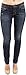 Eunina Women's Plus Size Stretch Skinny Denim Vintage Dark Blue