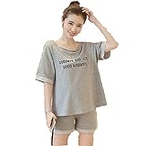 レディース ファッション セットアップ カジュアル ゆったり トレーナー 短パン ルームウェア グレー オリジナルアクセサリー付属 NRU0031 (XXL)