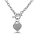 Designer Inspired Stainless Steel Heart Toggle Tag title=