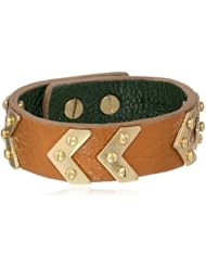The SAK Signature Chevron Leather Tobacco Bracelet, 8.25"