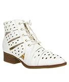 Women's Trendy Cut Out Lace Up Ankle Bootie STEALTH