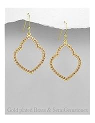 Amethyst Earrings In Brass