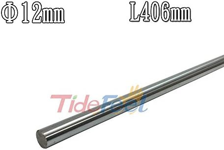 BEMONOC 2PCS Linear Motion Bearing Shaft Diameter 12mm Length 406mm 45# Steel Shaft for Chrome Plated for Hardware, Mould, Mechanical Drive