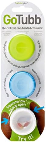 3 Pack Go Tubb One-Handed Container - Small - Clear/Green/Blue