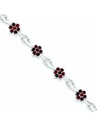 Genuine .925 Sterling Silver Garnet Bracelet 5.5 Grams . 100% Satisfaction Guaranteed.