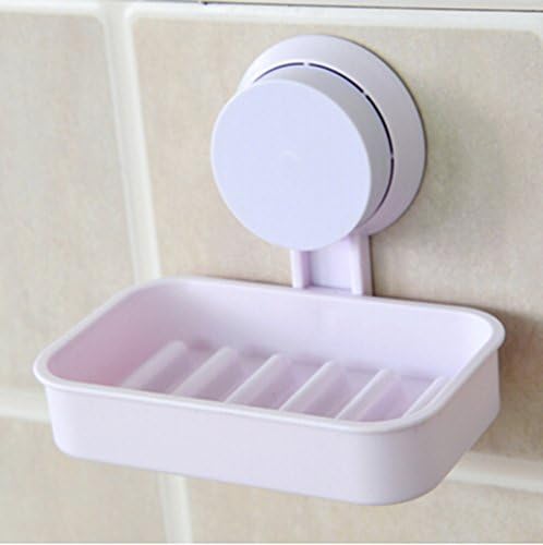 Viproo® ABS Plastic Wall Mount Soap Dishes Soap Holder with Strong Suction Cup, Bathroom Accessories Space Saver (White)
