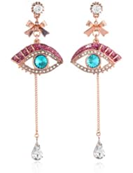 Betsey Johnson "Mysterious" Eye Linear Drop Earrings