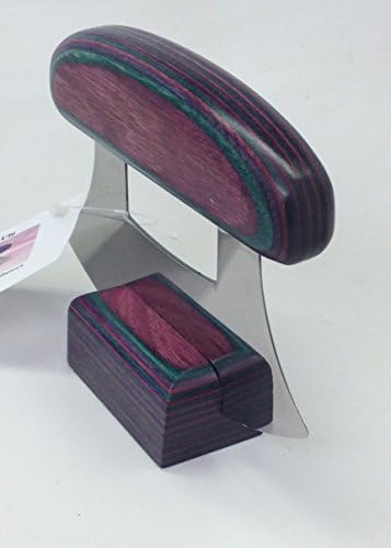 Made in Alaska Dymondwood Ulu Knife & Stand Pink Multi