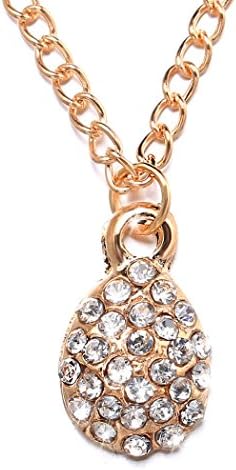 SaSa Design Fashion Women Dress Decoration Chain Gold Water Drop Rhinestone Pendant Metal Chain Necklace (Gold)