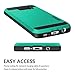 Vofolen Galaxy S6 Case, Anti-Shock Hybrid Bumper Armor Galaxy S6 Wallet Case Snap-on Soft Rubber Cover Protective Hard Shell with Card Holder Slide Slot Cover for Galaxy S6 (Green)