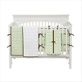 Bundle-02 Quilted Circles Crib Set in Lime / Chocolate Bundle-02 Quilted Circles Crib Set in Lime / Chocolate