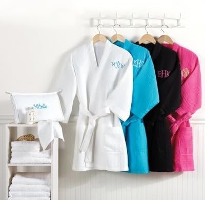 Exclusively Weddings Woman's Waffle Weave Spa Robe White One Size