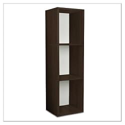 Way Basics zBoard Eco Storage Cube Plus 3-Shelf Storage Unit, Espresso Wood Grain