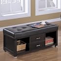 Leather Bench in Cappuccino