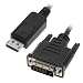 GTMax Premium Black DisplayPort Male to DVI Cable Male – 6 Feet / 2M