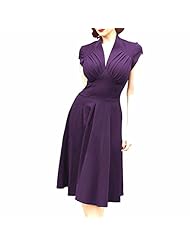 V-neck Above the Knee Vintage Cap Sleeves Sleeveless Polyester/Spandex Bridesmaid Dress 