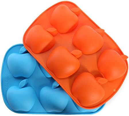 Cake Bread Molds, 2PCS YYP [6 Cavity Apple Shape Mold] Silicone Cake Bread Making Mold for Home Baking - Reusable Silicone DIY Baking Molds for Chocolate, Jelly, Candy, Cake or More, Set of 2