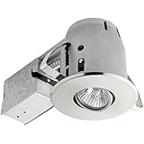 Globe Electric 90735 LED Integrated IC Rated Swivel Spotlight Trim Recessed Lighting Kit Dimmable Downlight with Bulb Included, 4-Inch, Brushed Nickel Finish, 4-Pack