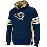 NFL Men's St. Louis Rams Passing Game II Long Sleeve Hooded Fleece Pullover (Athletic Navy/Gold/White, Medium)