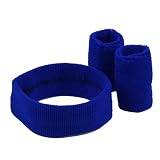 Solid Color Head and Wrist Band Set-Royal W12S23E
