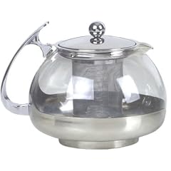 Teekanne mit Teesieb aus Edelstahl / Glas 1,2 Liter