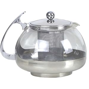 Teekanne mit Teesieb aus Edelstahl / Glas 1,2 Liter Teekanne mit Teesieb aus Edelstahl / Glas 1,2 Liter