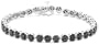 10k White Gold Black Diamond Flower Bracelet (3 cttw)